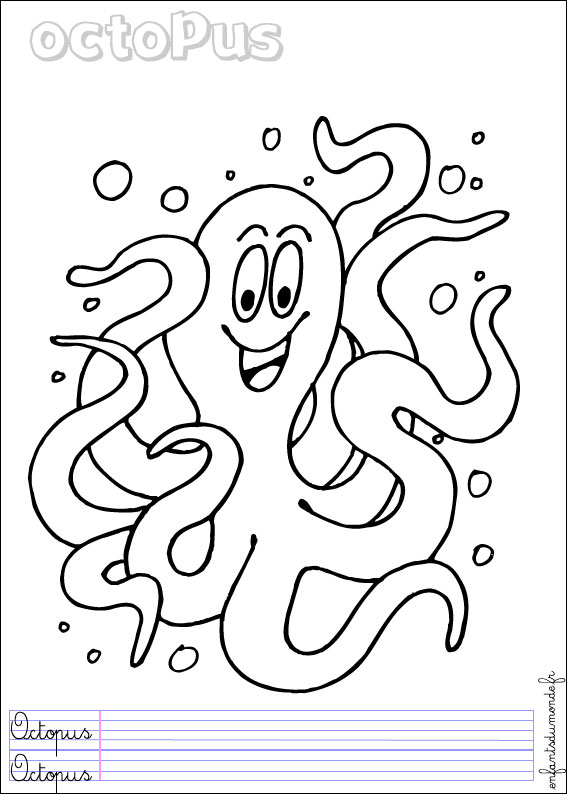 coloriage poulpe 1